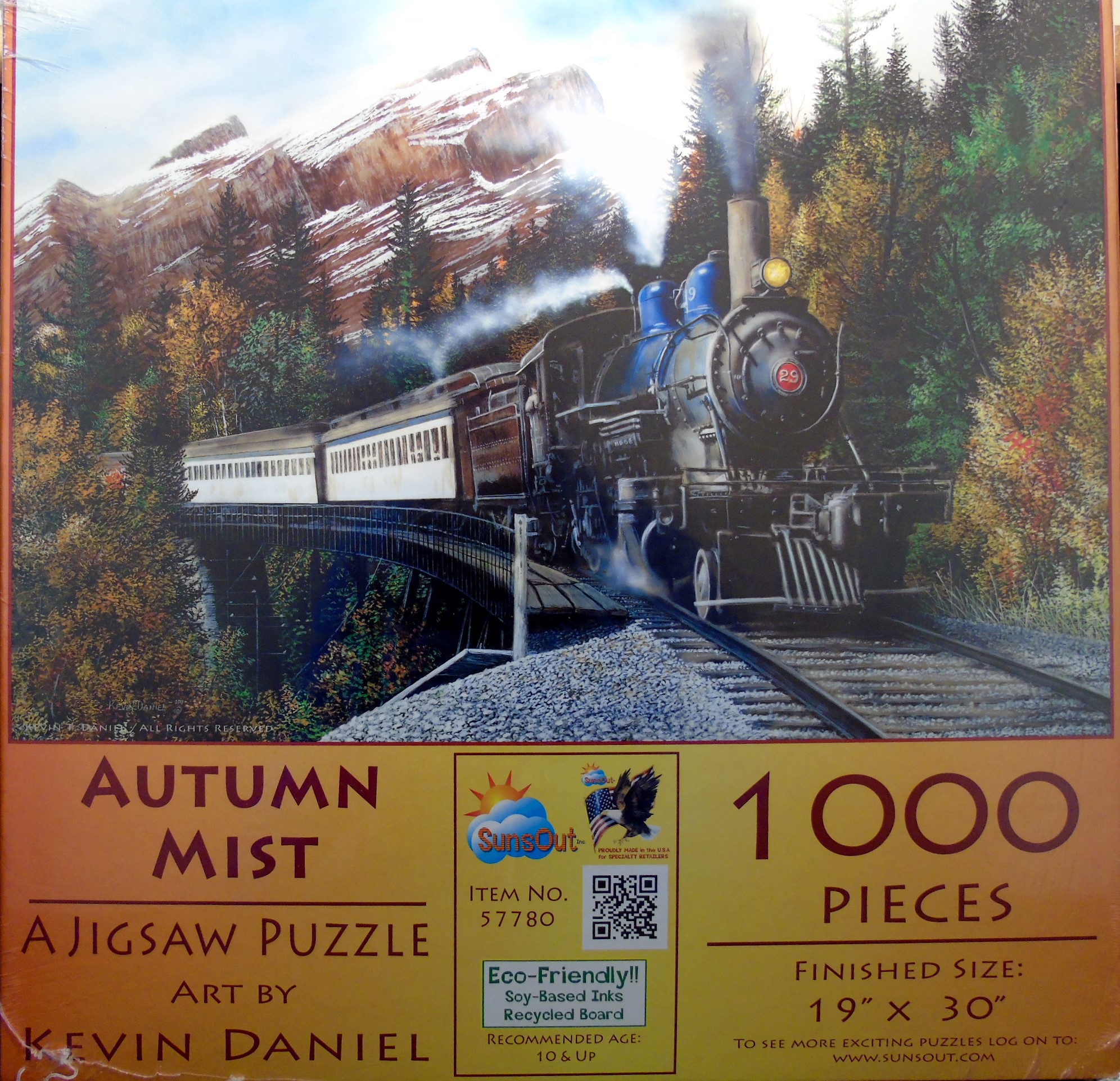SunsOut Autumn Mist Train Puzzle